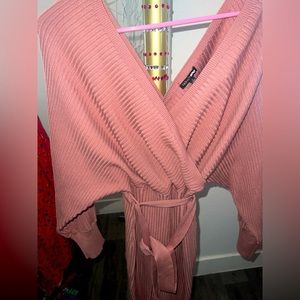 FASHION NOVA MAUVE SWEATER TWIST DRESS - LG